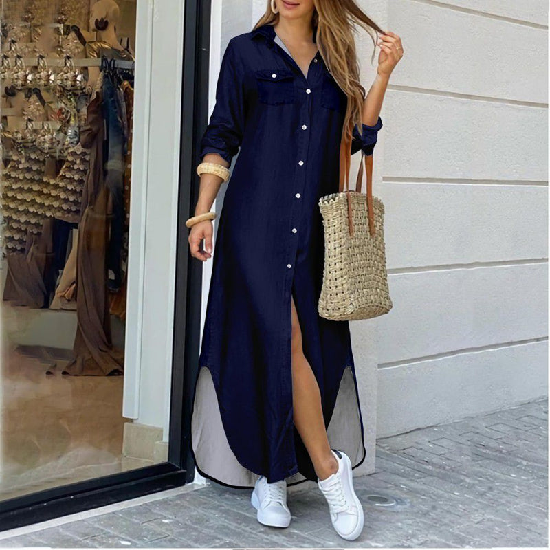 Long Dress for Women | Stylish and Comfortable-Marine blue-S-State of Style