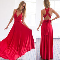 Long Dress with Multiple Styles for Different Looks - Eva-Red-S-State of Style