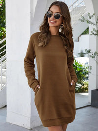 Long flannel dress with style – Elodie-Brown-S-State of Style