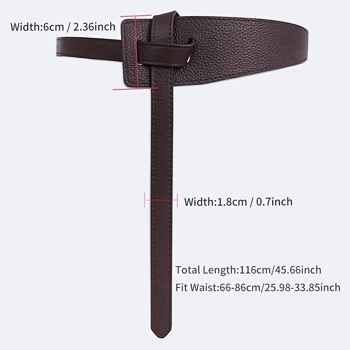 Long Knotted Leather Waist Belt-Coffee-State of Style