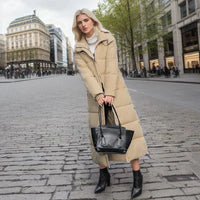 Long Ladies Winter Coat - Isabella-Black-S-State of Style