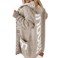 LONG OVERSIZED THICK JUMPER WITH STATEMENT PRINT-S-Beige-State of Style