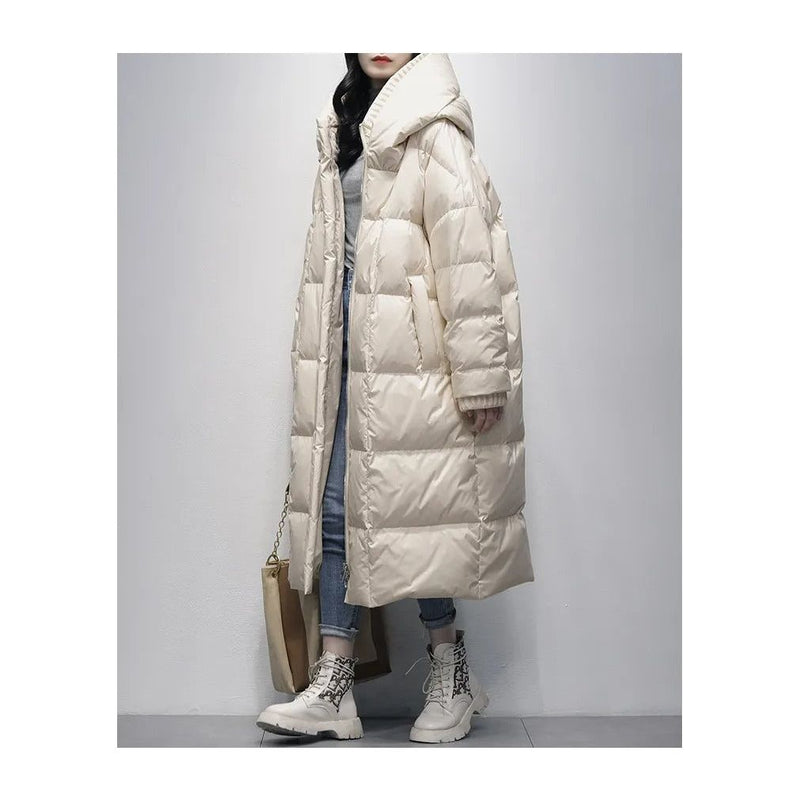 Long Padded Women's Winter Jacket - Amara-White-S-State of Style