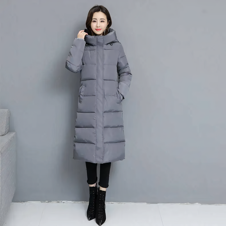 Long Puffer Jacket - Mila-Grey-M-State of Style