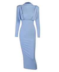 Long-Sleeved Autumn Dress | Comfortable & Stylish-Blue-S-State of Style