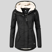 Long Winter Coat with Hood | Thick Warm Jacket-Black-S-State of Style
