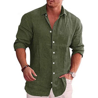 Loose-Fit Linen Shirt Johnson – Casual Comfort & Modern Style-Army Green-M-State of Style