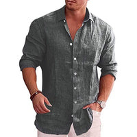 Loose-Fit Linen Shirt Johnson – Casual Comfort & Modern Style-Dark Grey-M-State of Style