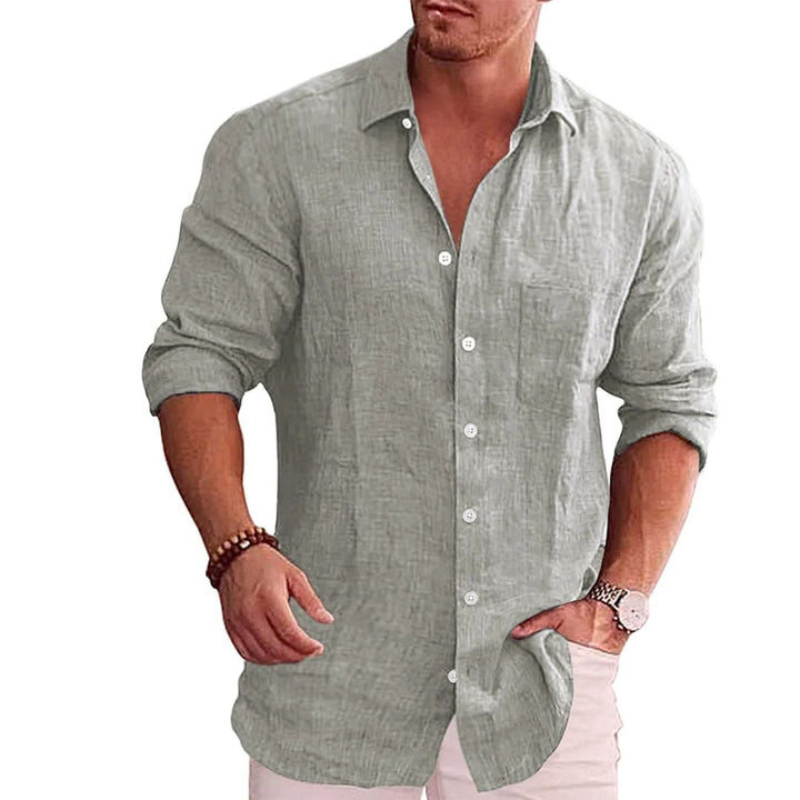 Loose-Fit Linen Shirt Johnson – Casual Comfort & Modern Style-Light Grey-M-State of Style