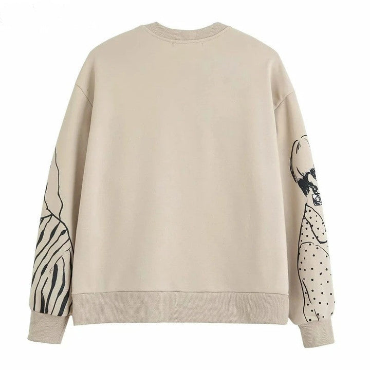 Loose-Fit Wool-Print Sweater - Elise-Cozy Bliss-S-State of Style