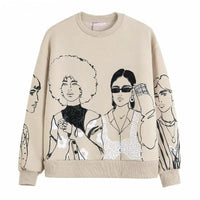 Loose-Fit Wool-Print Sweater - Elise-Urban Style-S-State of Style