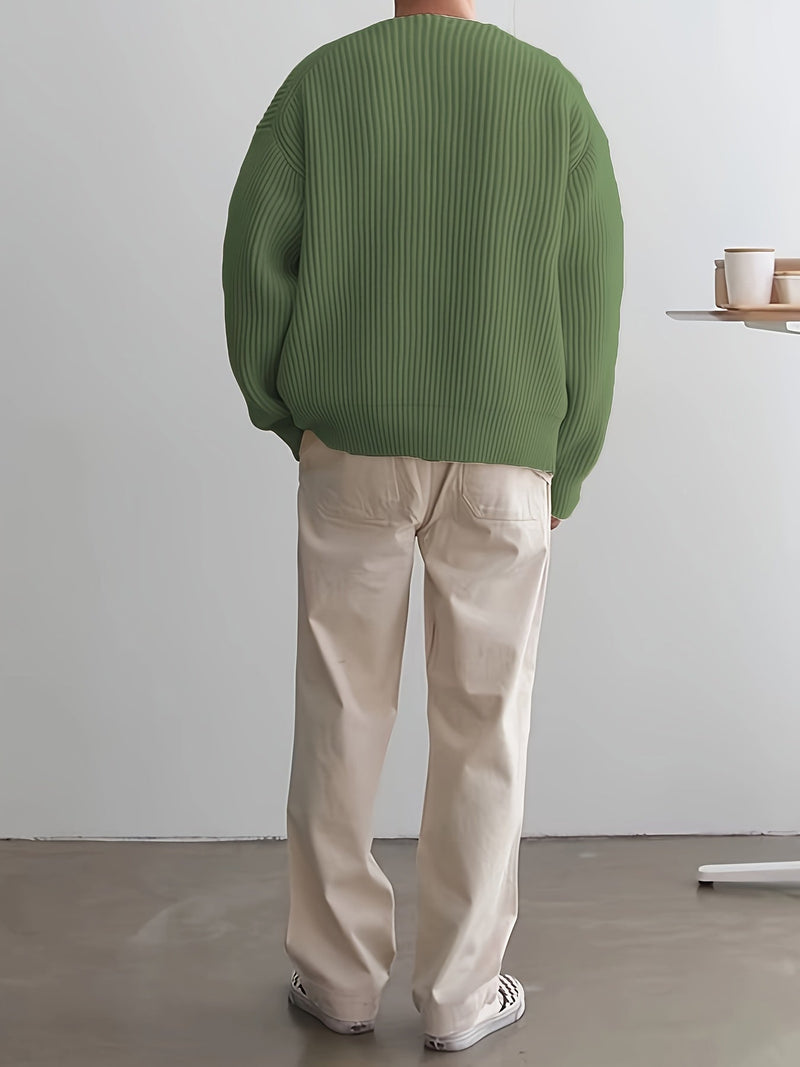 Loose Striped Knit Sweater for Men - Ronan-Green-XS-State of Style
