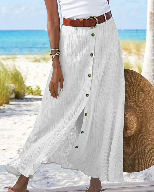 Lotte’s Long, Solid-Coloured Maxi Skirt-Blue-S-State of Style