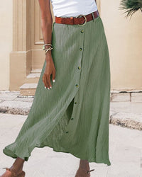 Lotte’s Long, Solid-Coloured Maxi Skirt-Green-S-State of Style