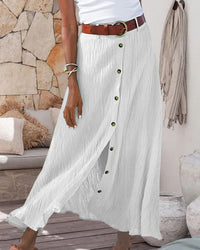 Lotte’s Long, Solid-Coloured Maxi Skirt-White-S-State of Style