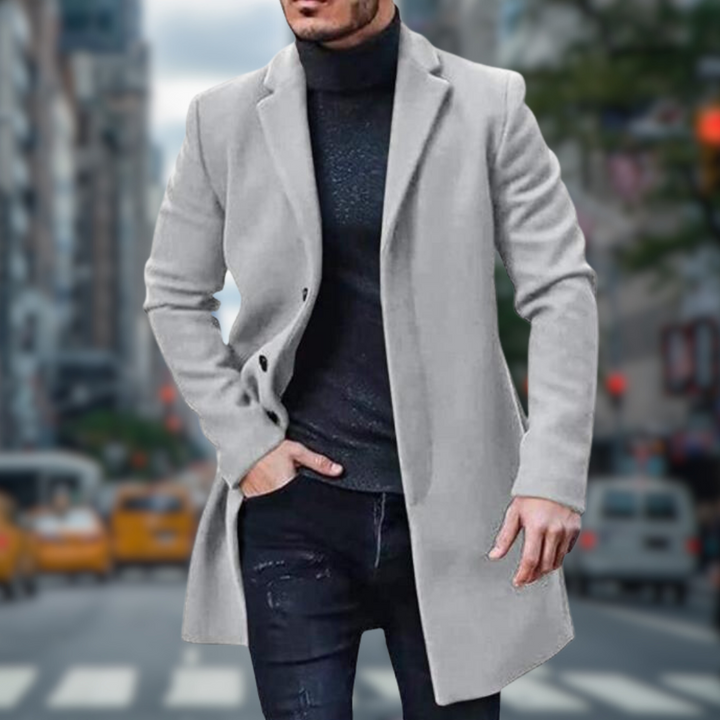 Luca Belloni Classic Long Trench Coat | Stylish & Comfortable-Grey-M-State of Style