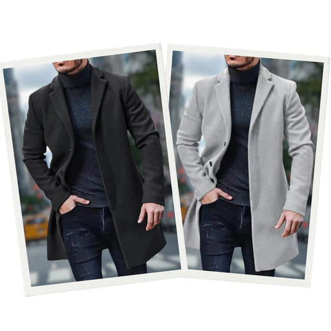 Luca Belloni Classic Long Trench Coat | Stylish & Comfortable-Grey-M-State of Style