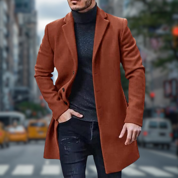 Luca Belloni Classic Long Trench Coat | Stylish & Comfortable-Orange Red-M-State of Style