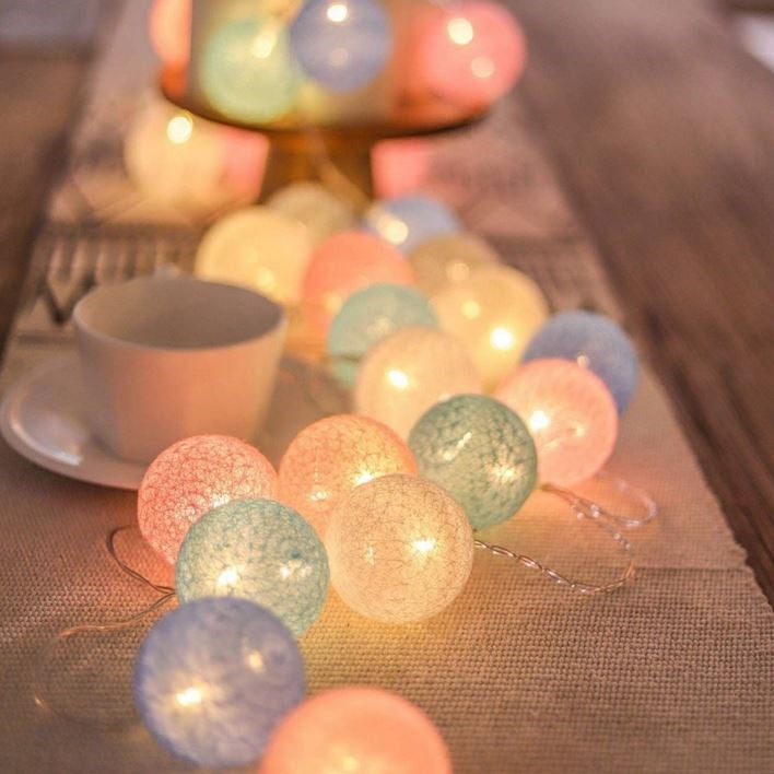 LumiBall - Fun Cotton Light-Up Ball String Lights-Candy-1.5 metres 10 lights-USB-State of Style