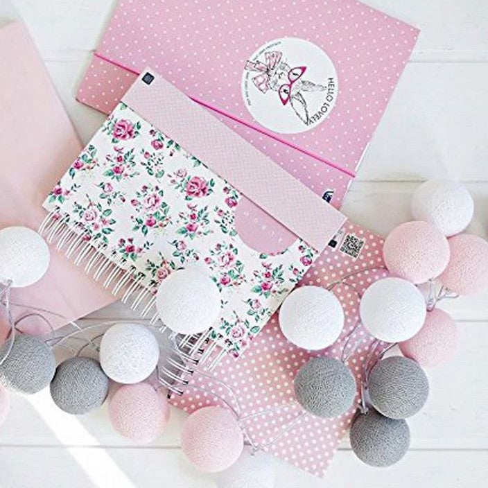 LumiBall - Fun Cotton Light-Up Ball String Lights-Pink & Grey-1.5 metres 10 lights-USB-State of Style