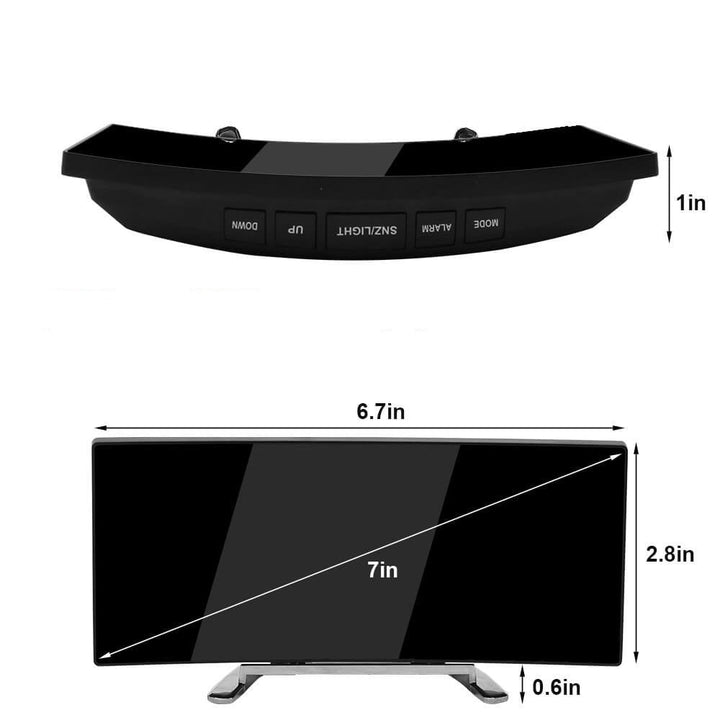 LumiCurve Curved LED Digital Alarm Clock with Modern Design-Red-State of Style