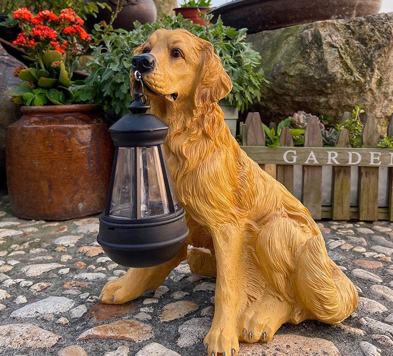 LumiPup Solar-Powered Dog Statue with LED Lighting-Golden Retriever-State of Style