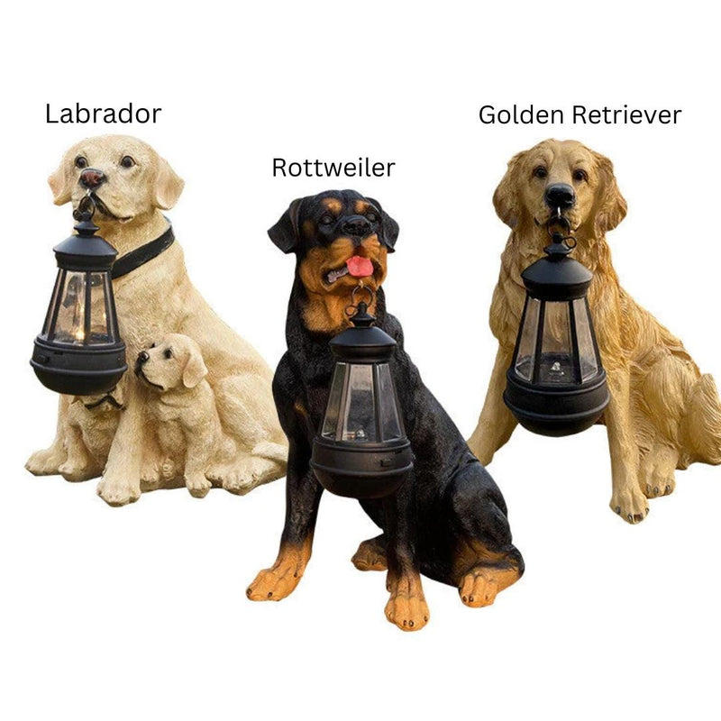 LumiPup Solar-Powered Dog Statue with LED Lighting-Labrador-State of Style