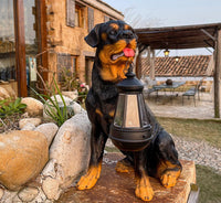 LumiPup Solar-Powered Dog Statue with LED Lighting-Rottweiler-State of Style