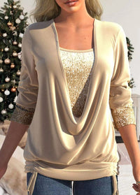 Luna Sparkle Top - Glamour and Comfort Combined-Beige-S-State of Style