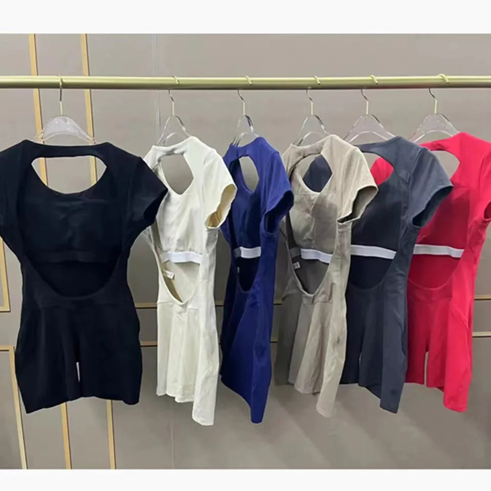 Luna Yoga Jumpsuit with Breathable & Flexible Design-Red-S-State of Style