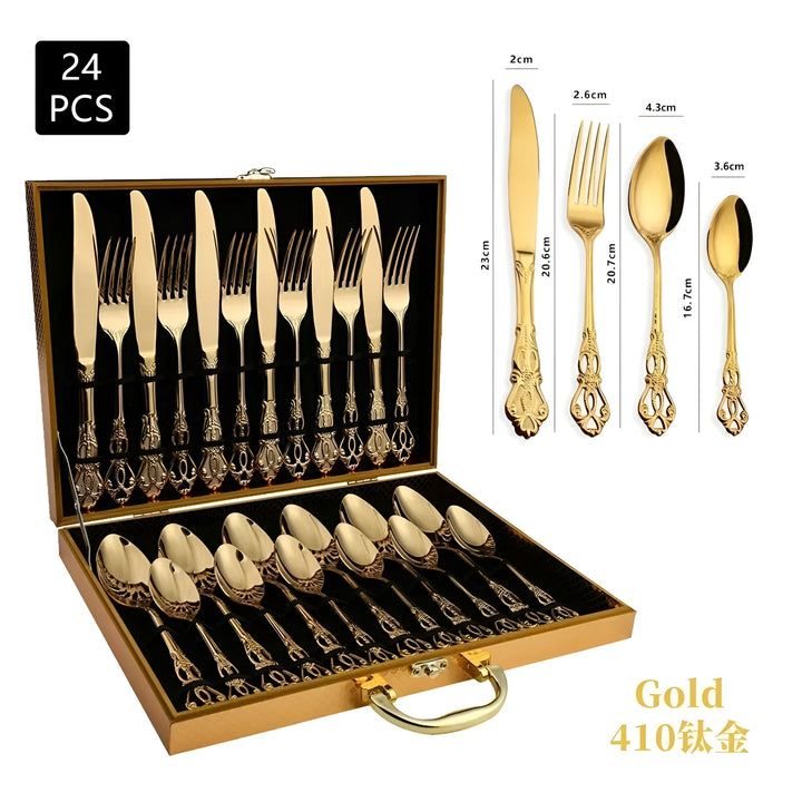 Luxe 24-Piece Cutlery Set - RoyalCutlery-Gold-State of Style
