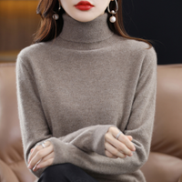 Luxe Cashmere Ladies' Turtleneck - Elena-Dark Brown-S-State of Style