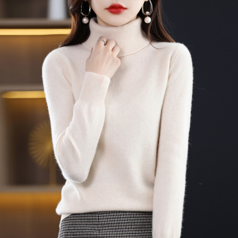 Luxe Cashmere Ladies' Turtleneck - Elena-Light Brown-S-State of Style