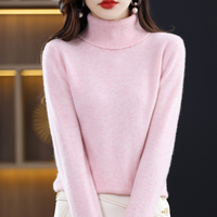 Luxe Cashmere Ladies' Turtleneck - Elena-Light Pink-S-State of Style