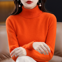 Luxe Cashmere Ladies' Turtleneck - Elena-Orange-S-State of Style