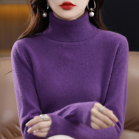 Luxe Cashmere Ladies' Turtleneck - Elena-Purple-S-State of Style