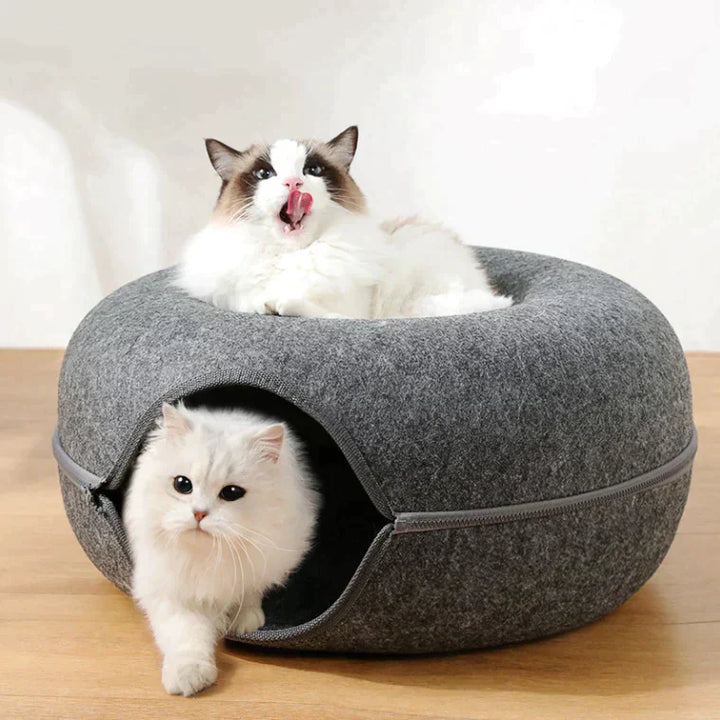 Luxe Cat Bed and Playhouse - WhiskerNest-Black-State of Style