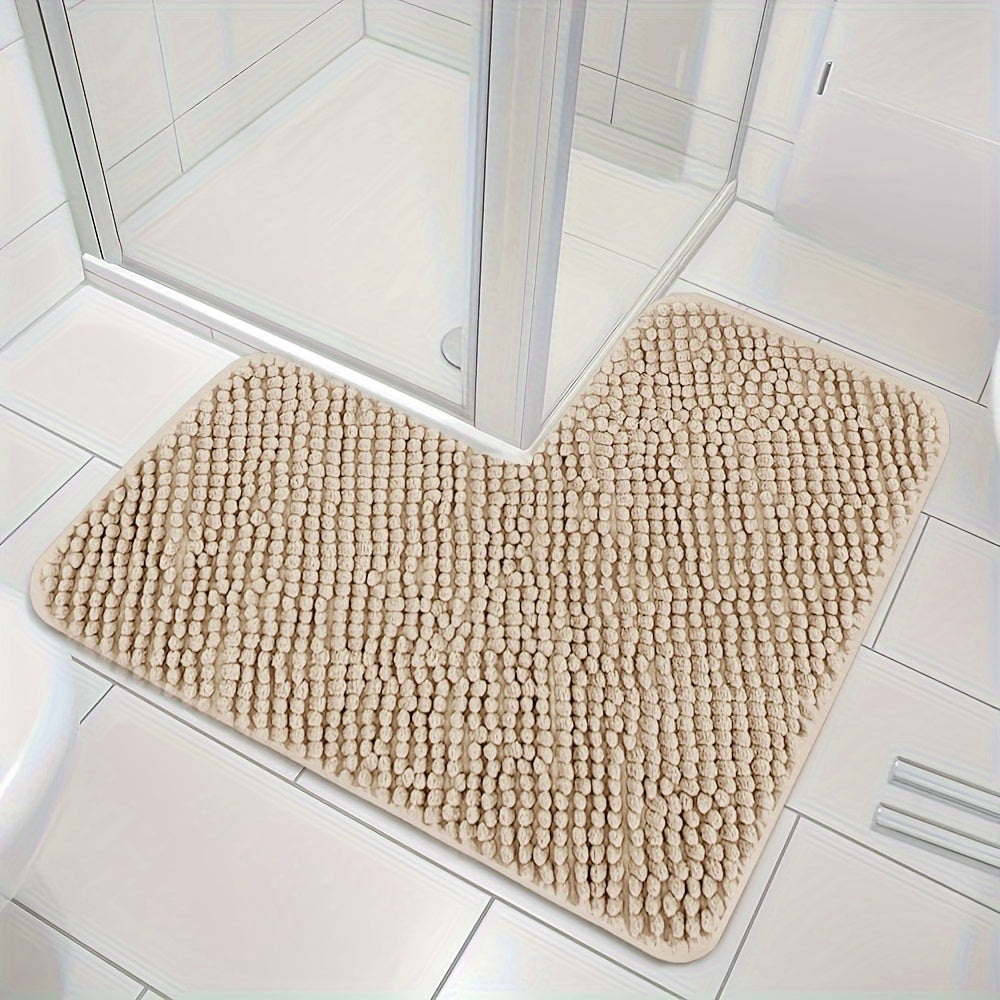 Luxe L-Shaped Non-Slip Corner Bath Mat - Evelyn-Beige-40cm x 40 cm x 80cm-State of Style