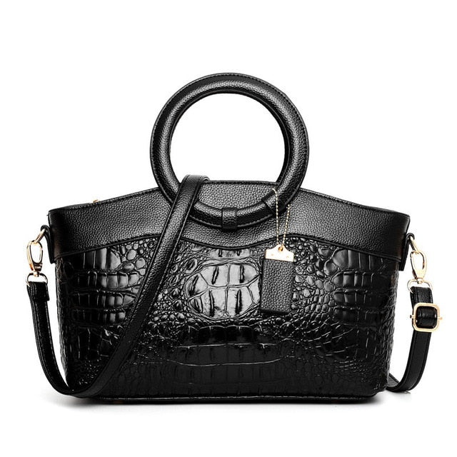 Luxe Leather Shoulder Bag - Liva-Black-State of Style