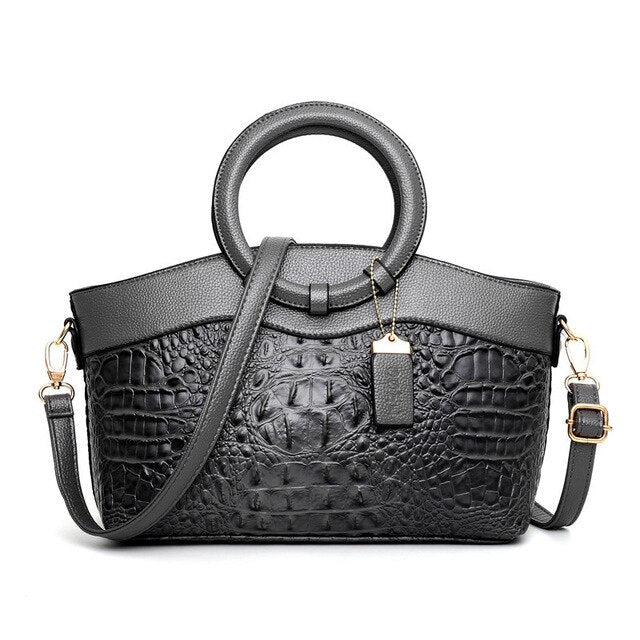 Luxe Leather Shoulder Bag - Liva-Grey-State of Style