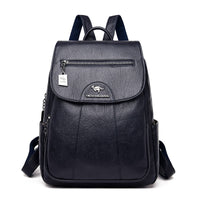 Luxe Leather Women's Backpack - Isolde-Blue-State of Style
