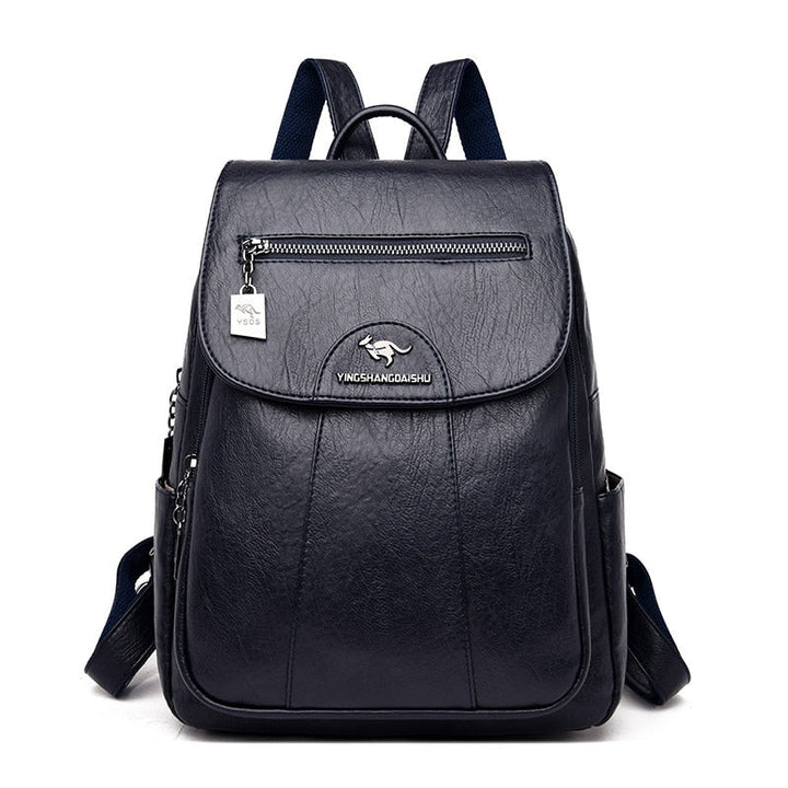 Luxe Leather Women's Backpack - Isolde-Blue-State of Style
