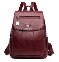 Luxe Leather Women's Backpack - Isolde-Bordeaux Red-State of Style