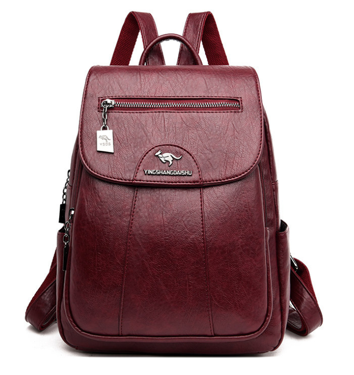 Luxe Leather Women's Backpack - Isolde-Bordeaux Red-State of Style