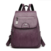Luxe Leather Women's Backpack - Isolde-Purple-State of Style