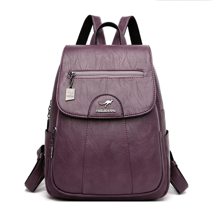 Luxe Leather Women's Backpack - Isolde-Purple-State of Style