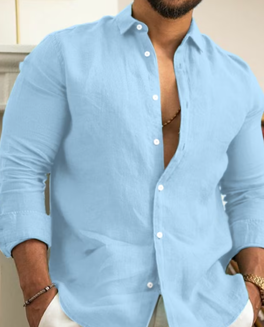 Luxe Linen Shirt - Finn-Blue-XS-State of Style