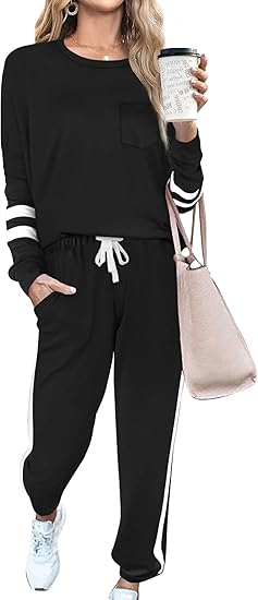 Luxe Lisa 2-Piece Jogging Outfit-Black-S-State of Style