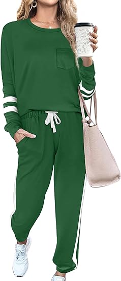 Luxe Lisa 2-Piece Jogging Outfit-Dark Green-S-State of Style