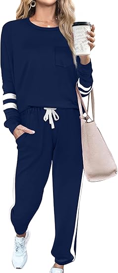 Luxe Lisa 2-Piece Jogging Outfit-Navy Blue-S-State of Style